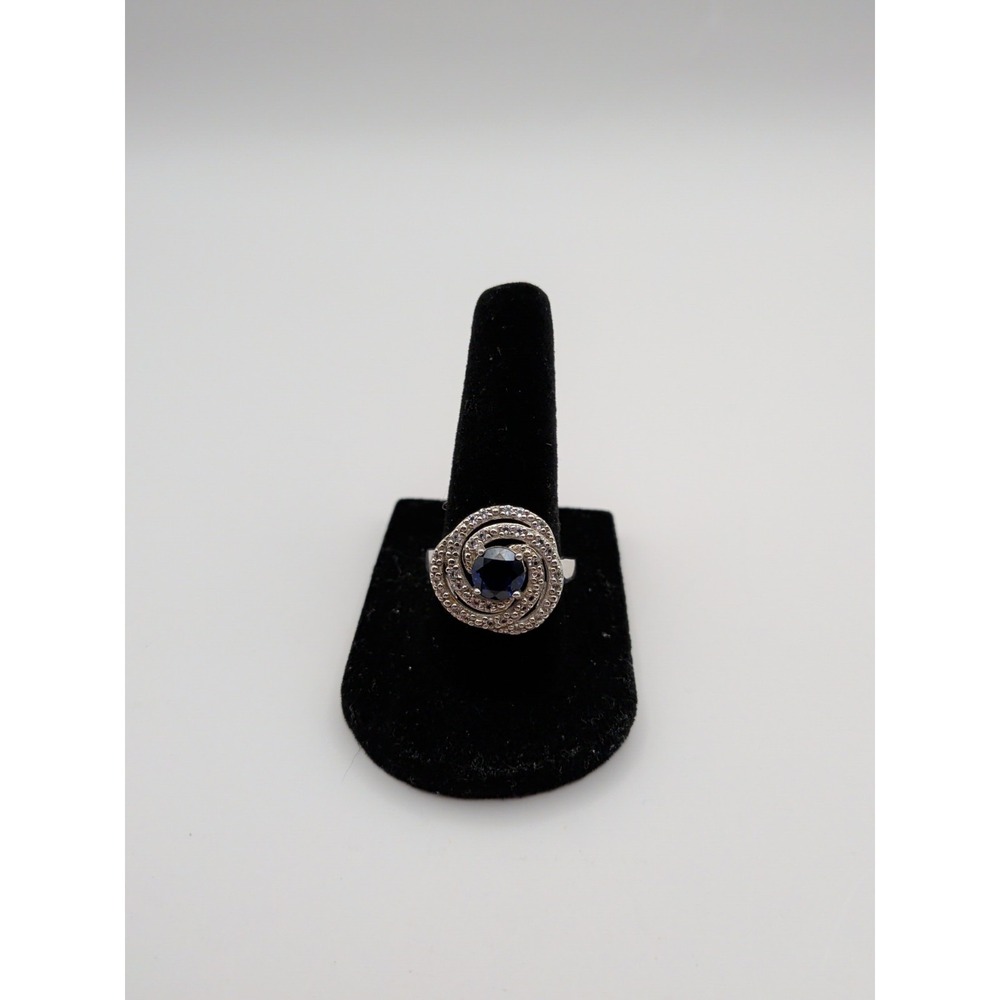 Sterling Silver 1 Carat Sapphire‎ Ring - Size 8